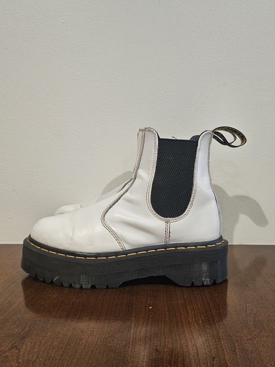 Dr. Martens Shoes - White Platform Dr. Marten 2976 Quad Boot